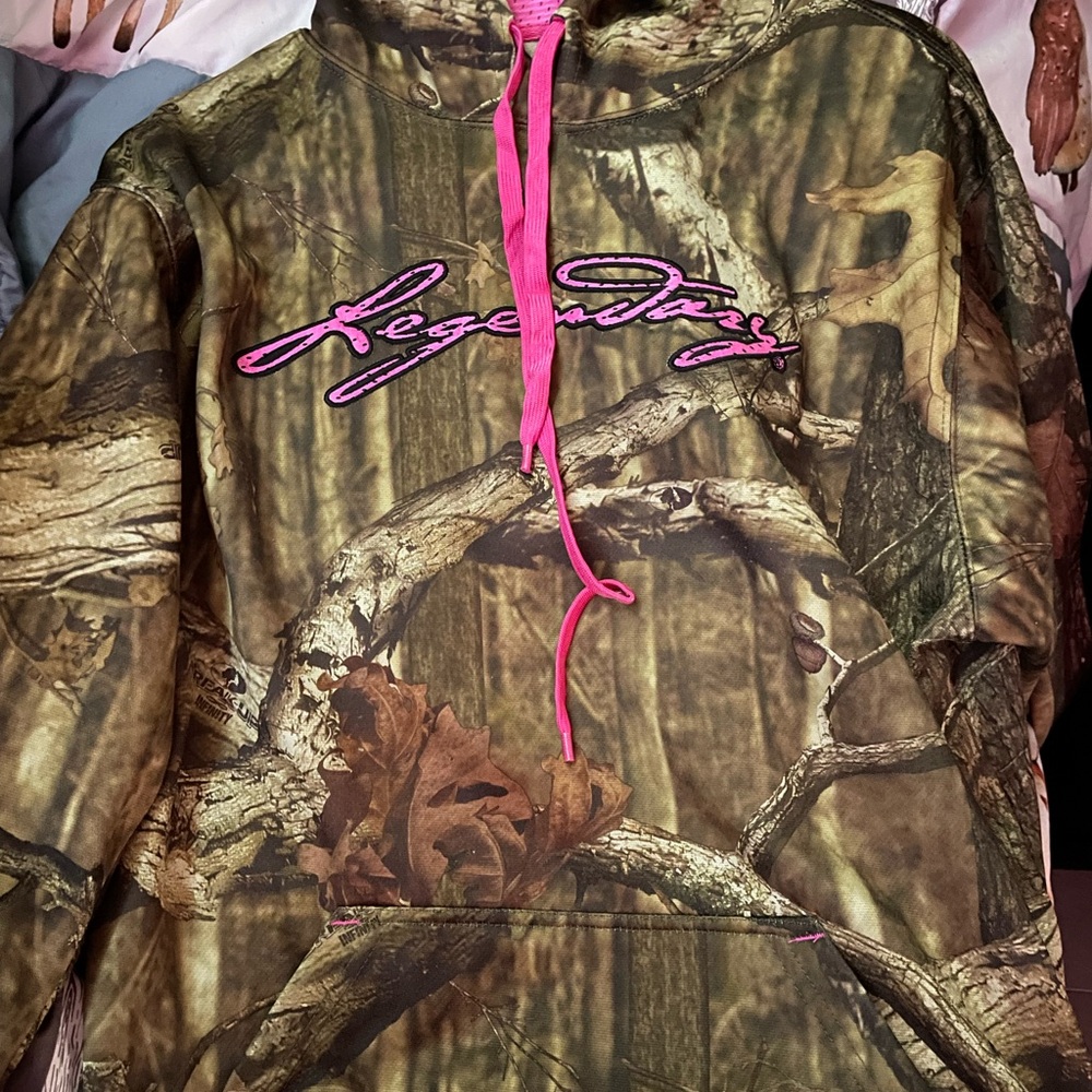 Legendary Camo Hoodie with Pink Accents